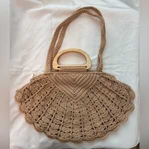 Handcrafted Tan Crochet Bag